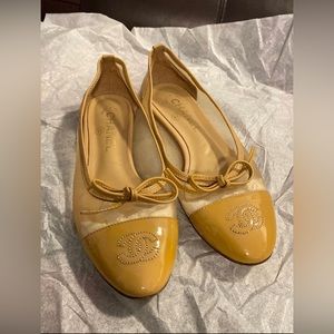 CHANEL Patent and Mesh Ballet Flats with Dustbag, EU 37